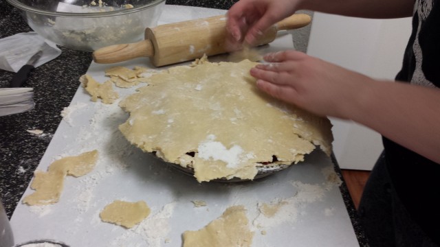 Extra dough removed