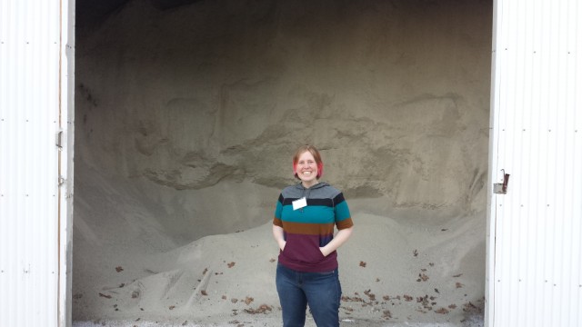 Me in front of Town of Cary's massive stack of road sand/salt!!!