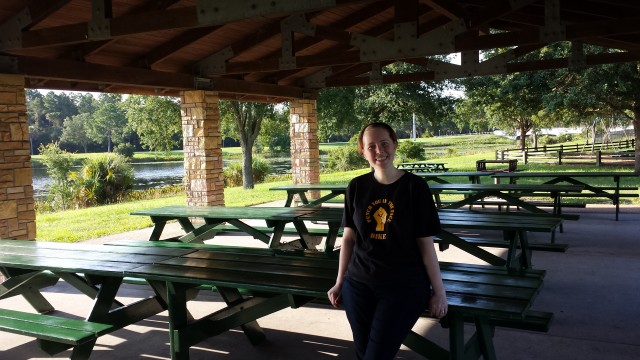 This is that exact shelter, right by a playground and the water