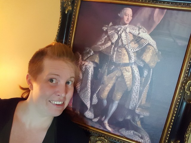 Here's King George III preparing to watch me sleep