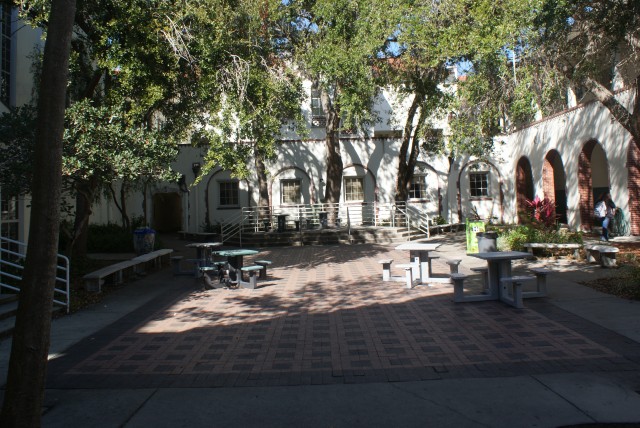 Percy's school also has courtyards