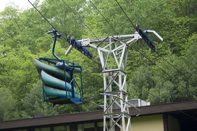 Canoes can ride the tram for free!