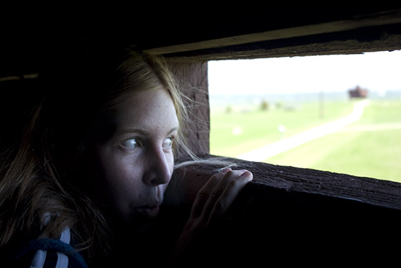 Keeping watch for Native American uprisings at Fort Lincoln, North Dakota